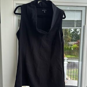 Le Chateau Black Asymmetrical Sleeveless Blouse